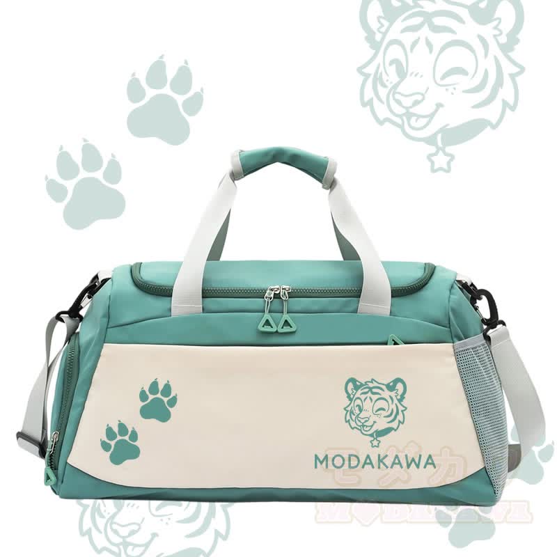 Tiger Graphic Modakawa Large Capacity Sports Gym Duffel Bag - Green - 55*28*26 cm - image 5