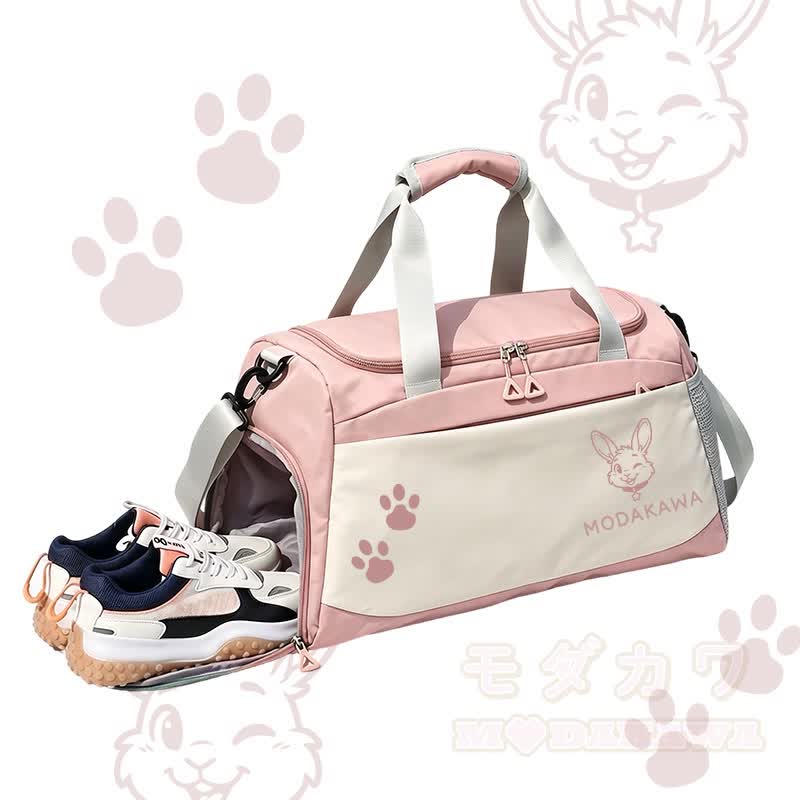 Bunny Graphic Modakawa Large Capacity Sports Gym Duffel Bag - Pink - 55*28*26 cm - image 2
