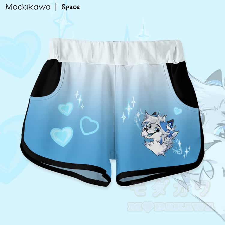 MODAKAWA X Space Barker Graphic Shorts - Blue & Black - 5XL - image 2