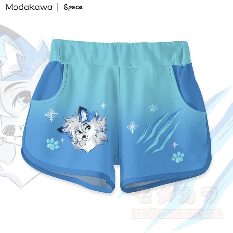 MODAKAWA X Space Barker Graphic Shorts - Blue - 5XL - image 2