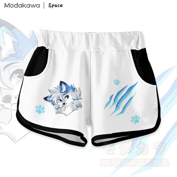 MODAKAWA X Space Barker Graphic Shorts - White - 5XL - image 1