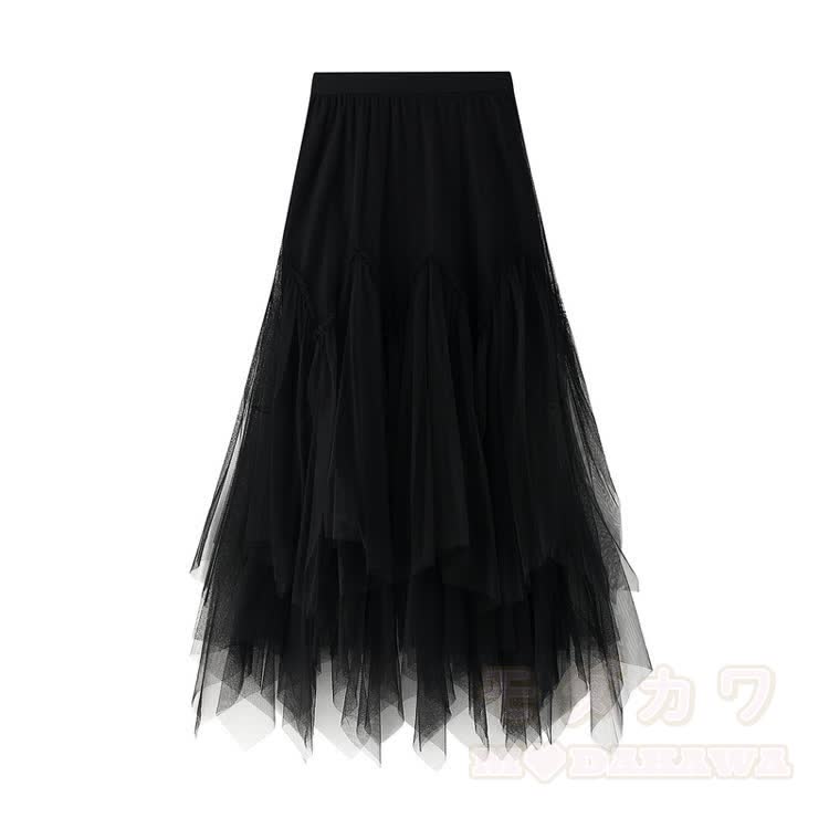 MEOW Kitty Graphic Modakawa Off Shoulder Top & Layered Mesh Maxi Skirt - Black Skirt - One Size - image 10