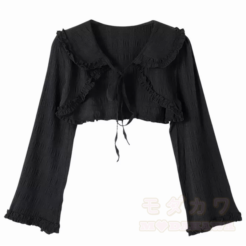 Gothic Halter Dress With Lace Trim Long Sleeve Shrug Two Pieces Set  - Top - XL - image 2