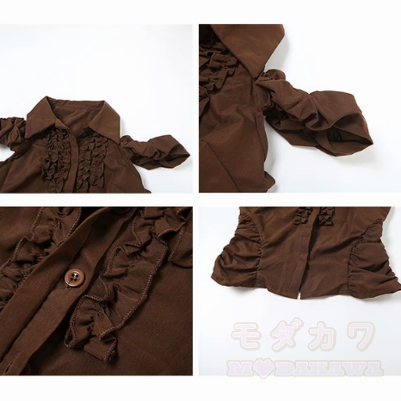 Vintage Sweet Sleeveless Top Polka Dot Ruffle Tiered Skirt Two Pieces Set - image 5