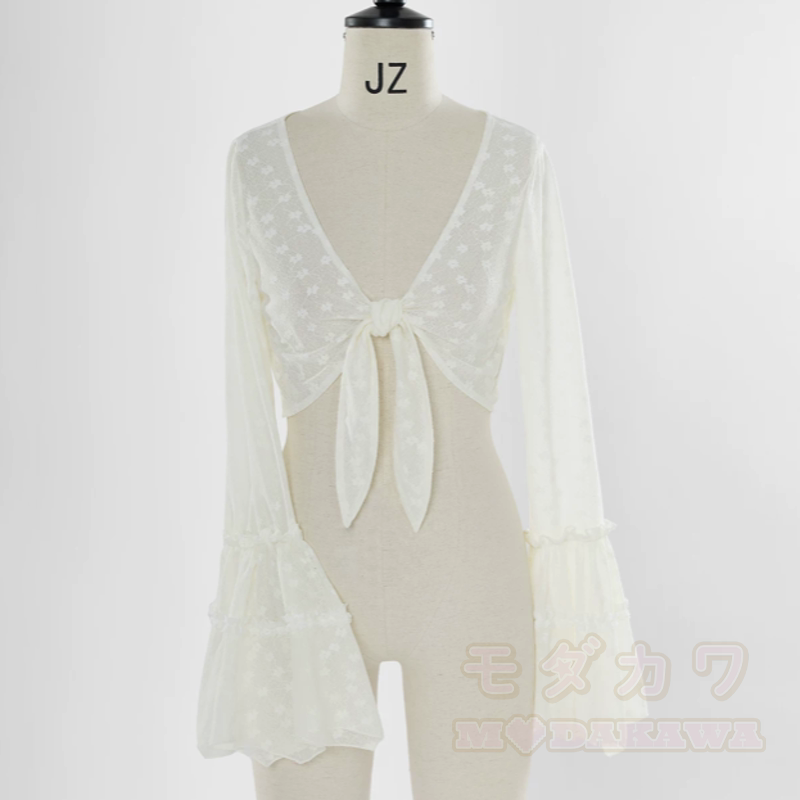 Elegent Ruffle Lace Long Sleeve Cardigan Bow Halter Dress Two Pieces Set - Cardigan B - XL - image 8