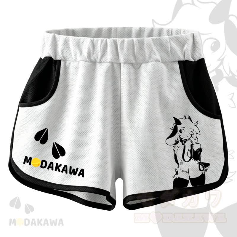 MODAKAWA X zarckets Anime Goat Print Casual Shorts - Grey - 5XL - image 1