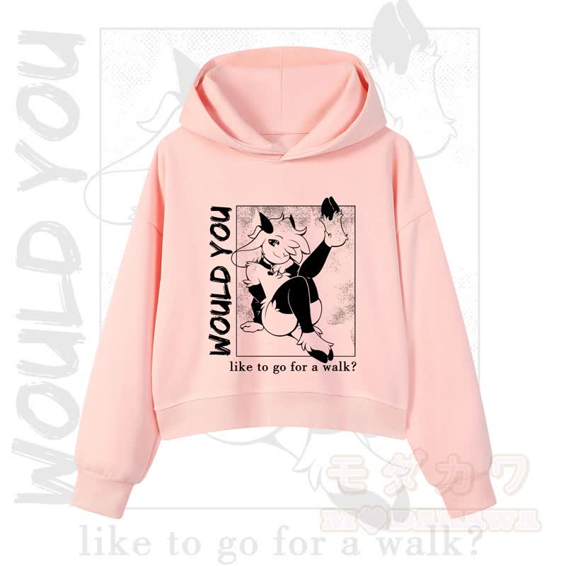 MODAKAWA X zarckets WOULD YOU Fox Graphic Cropped Cotton Hoodie - Pink - 3XL - image 4