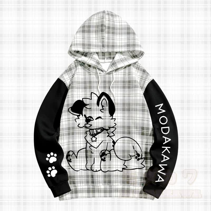 MODAKAWA X Popipeko Puppy Print Hooded Sweatshirt - Black - 5XL - image 1