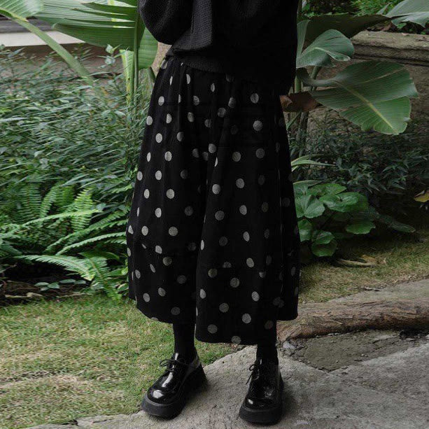 Sweet Polka Dot Bubble Hem Skirt - image 2