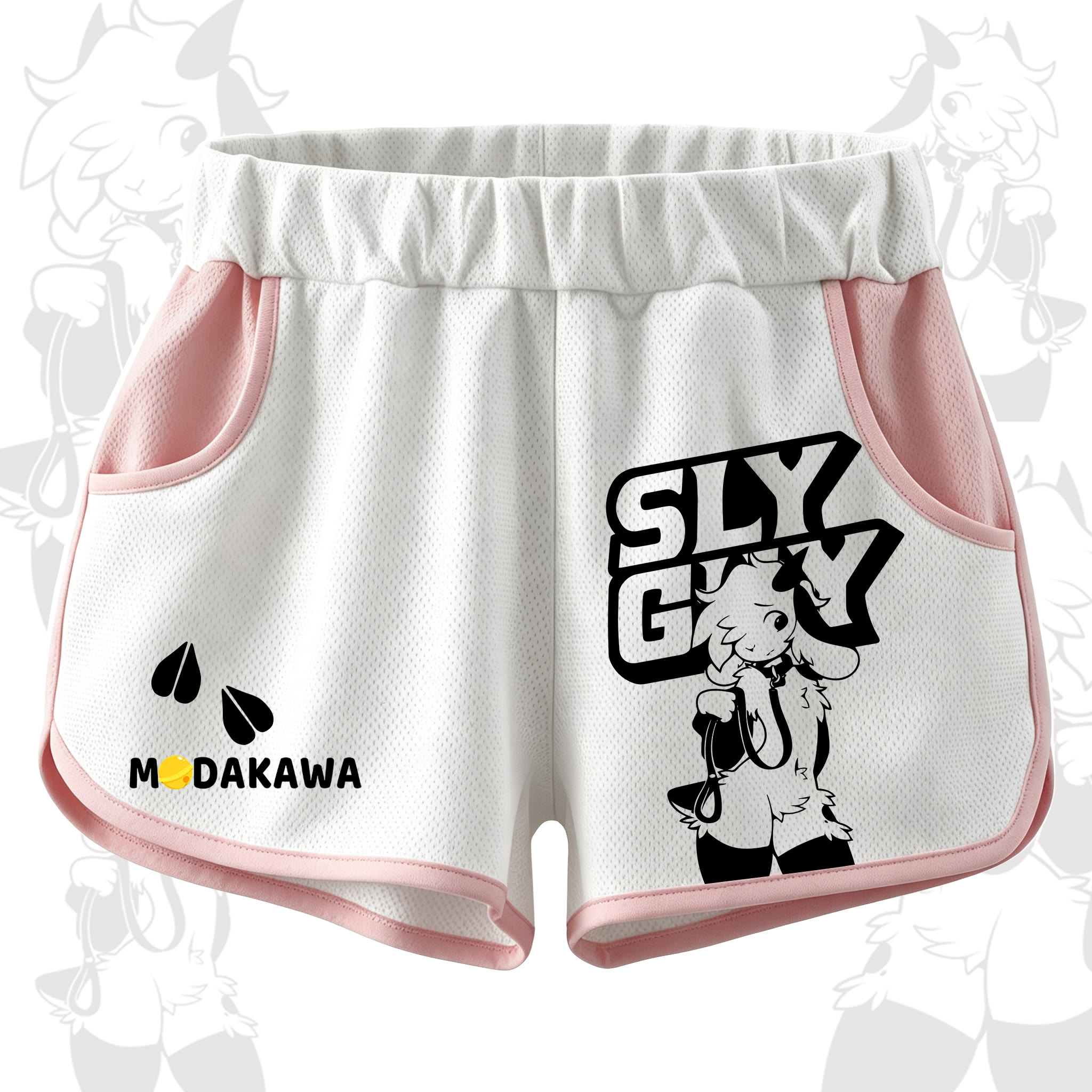 MODAKAWA X zarckets SLY GUY Anime Goat Print Casual Shorts - Pink - 5XL - image 2