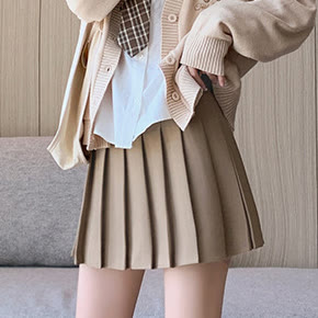 Preppy High Waist A-Line Pleated Skirt - image 9