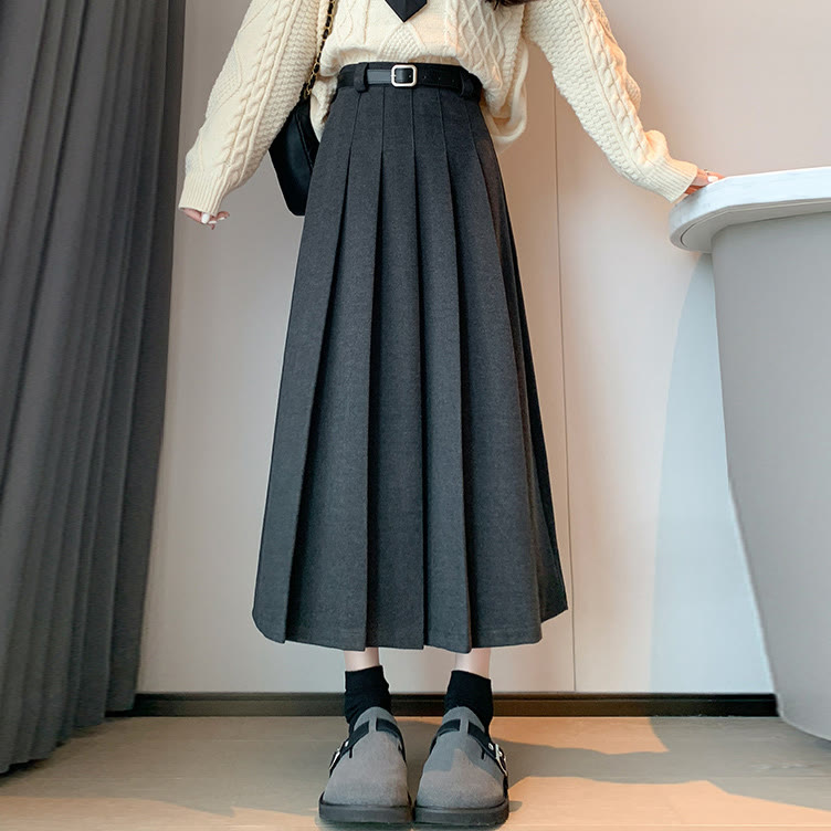 Vintage Wool Pleated Skirt - image 4