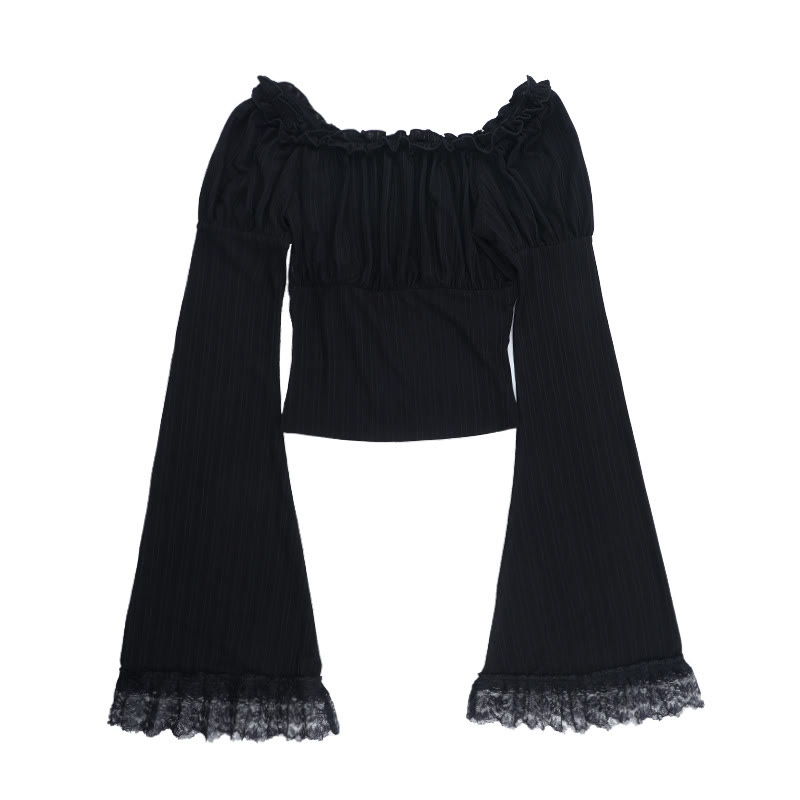 Gothic Lace Square Neck Dress and Top Two Pieces Set - Top - L - image 5