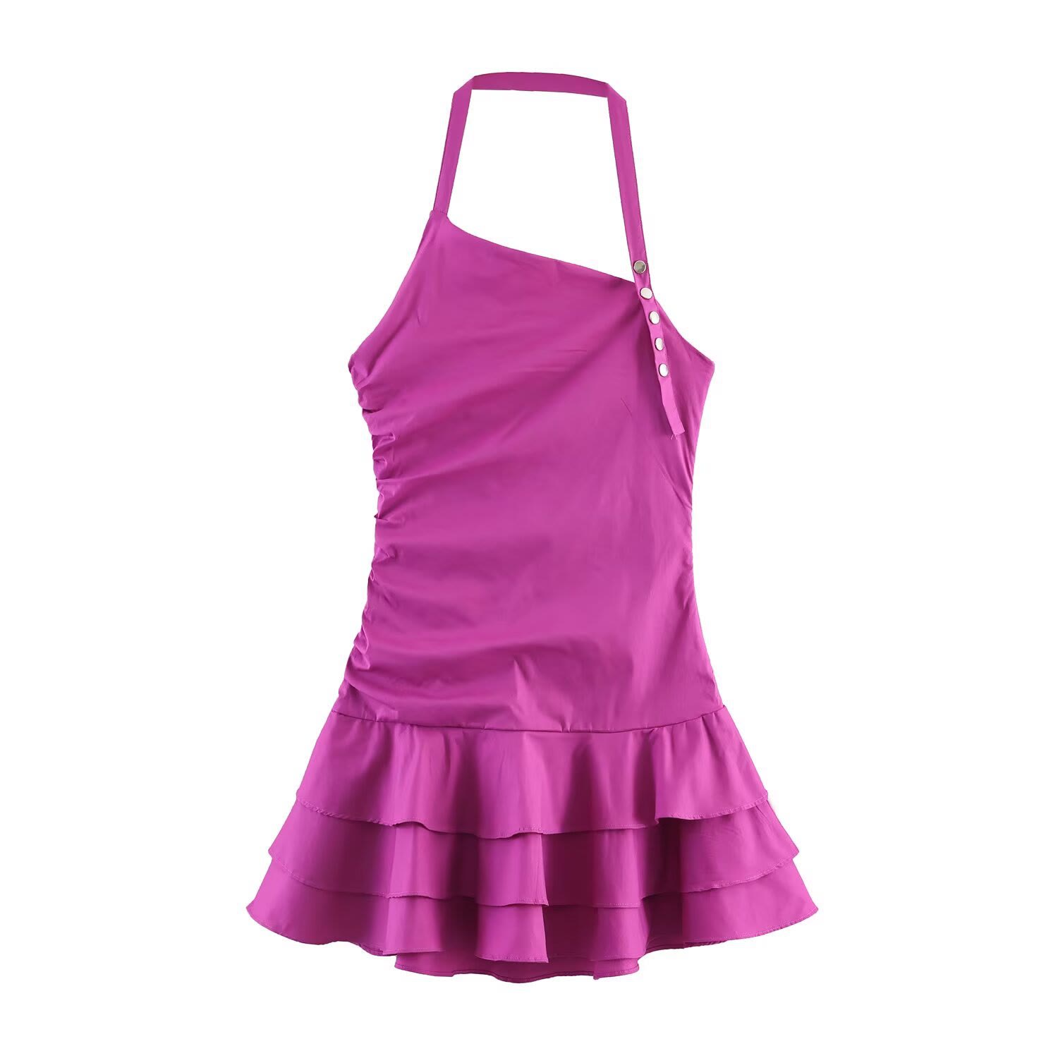 Backless Layered Halter Neck Dress - image 2
