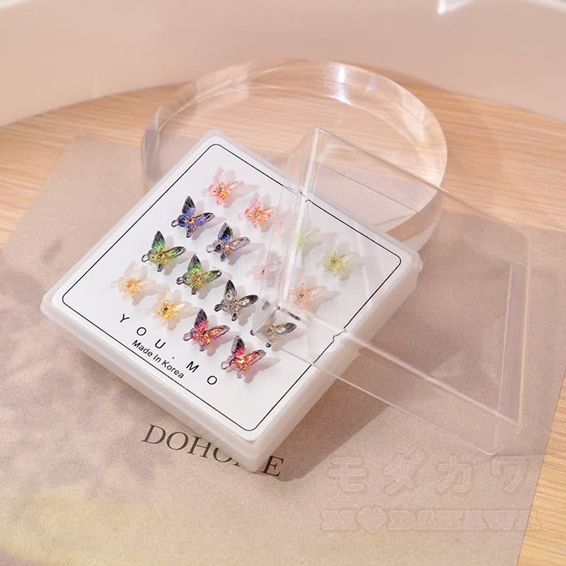 Resin Crystal Stud Earrings - image 2