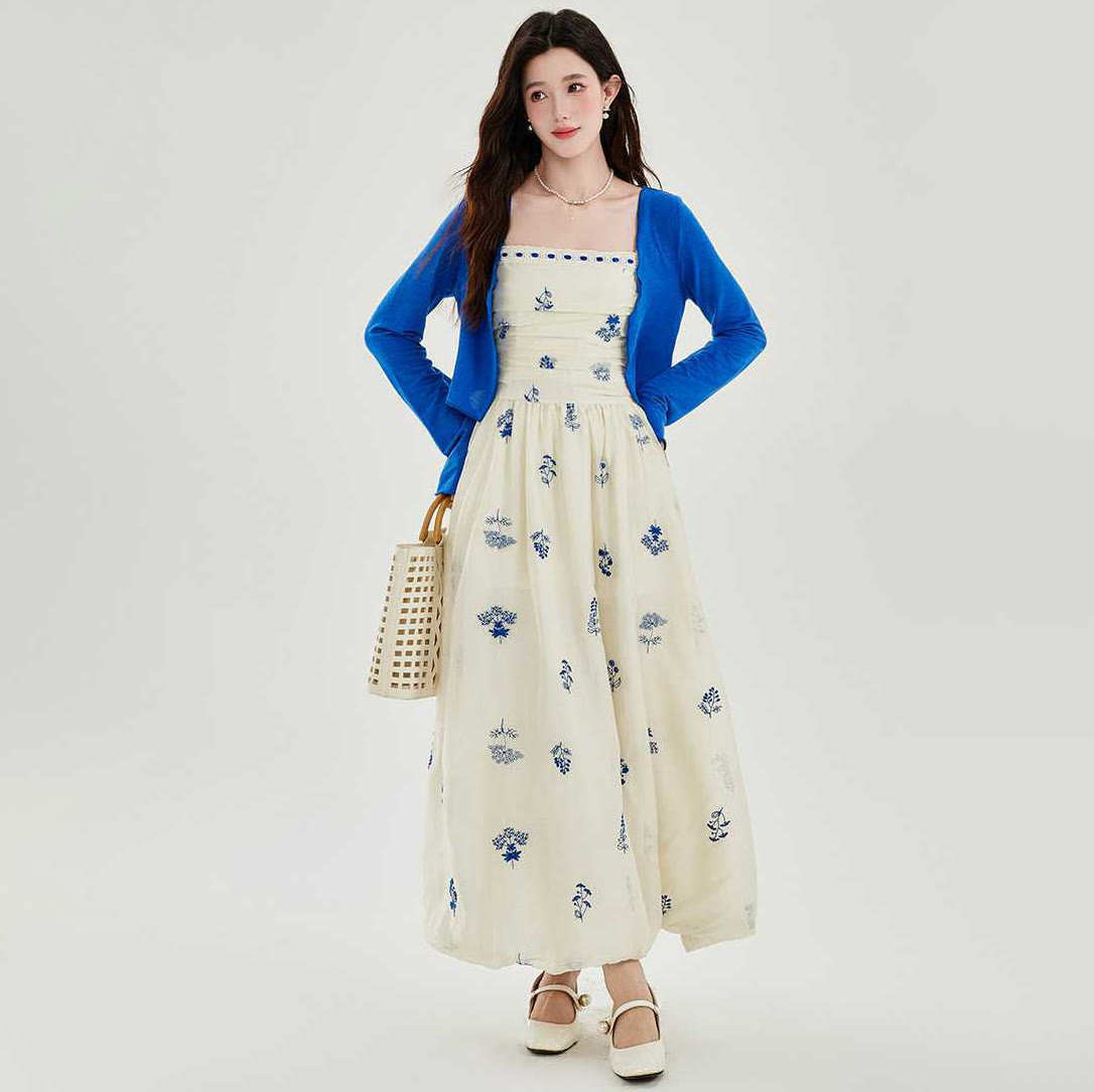 Sweet Floral Cardigan and Slip Dress Two Pieces Set - image 4