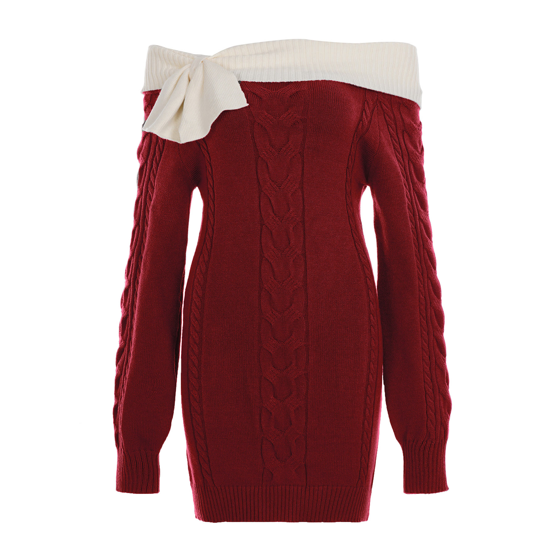 Off Shoulder Bow Bodycon Dress - image 2