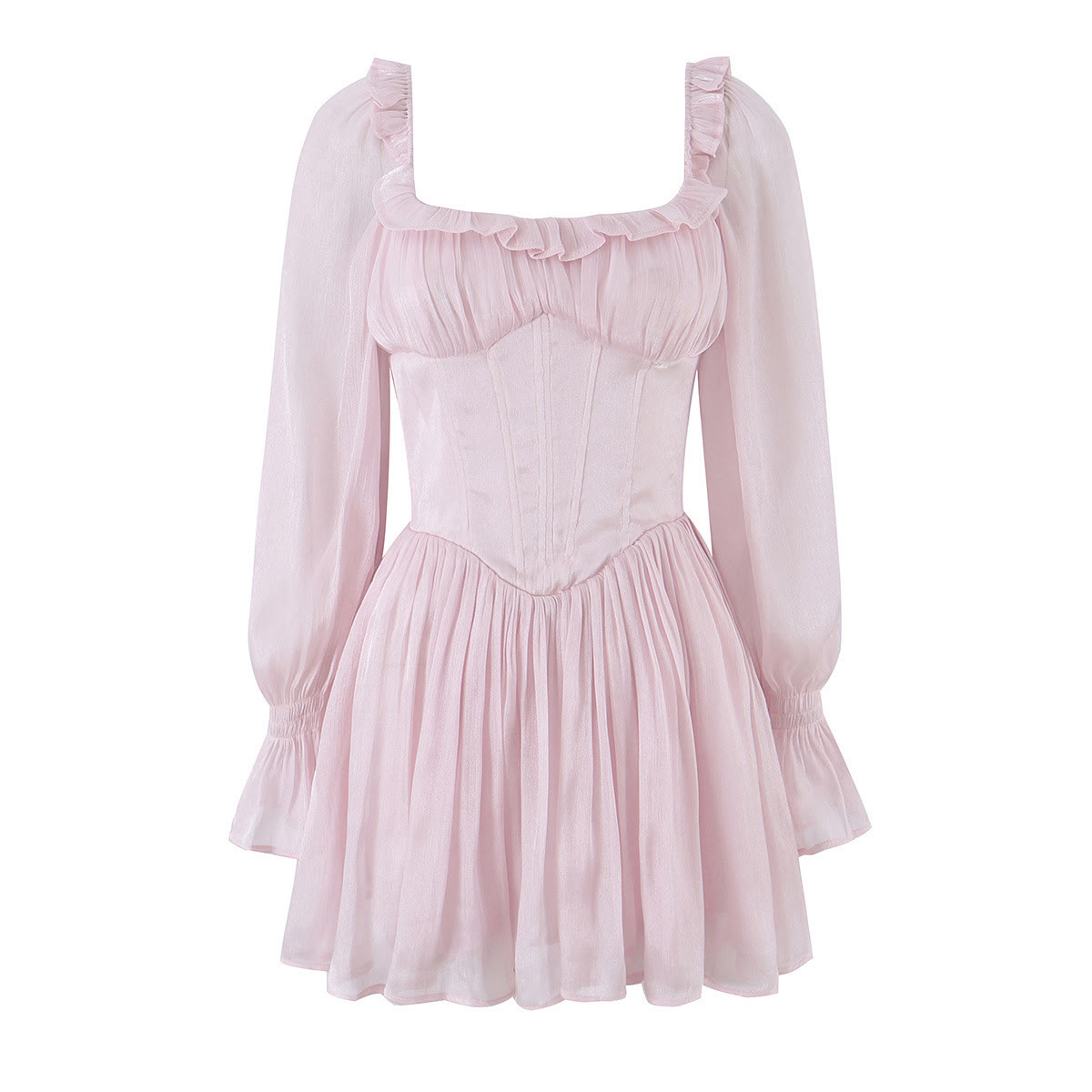 Fashion Boned Corset Dress - Pink - L - image 2