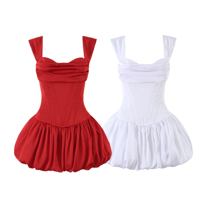 Square Neck Boned Waist Dress - image 9