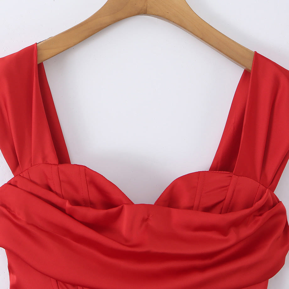 Square Neck Boned Waist Dress - image 3
