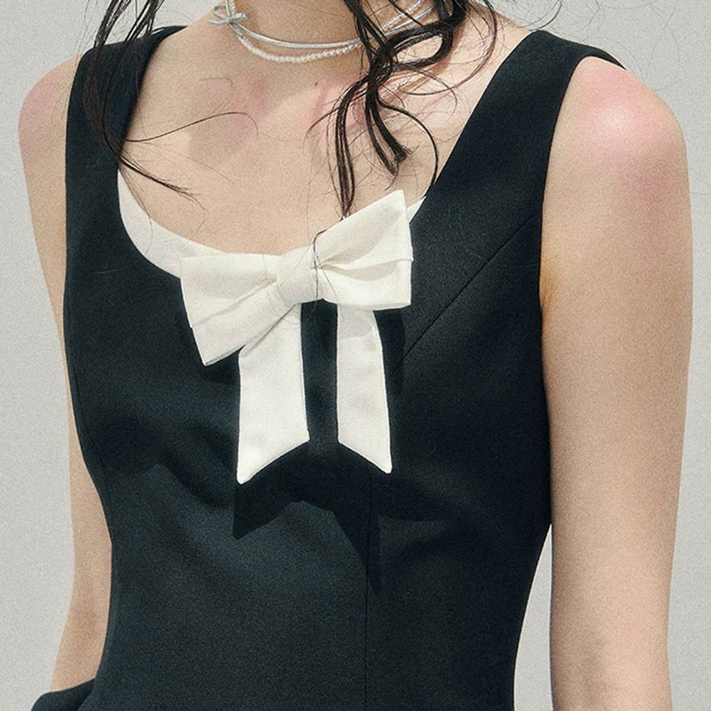 Square Neck Bow Spaghetti Strap Dress - image 4