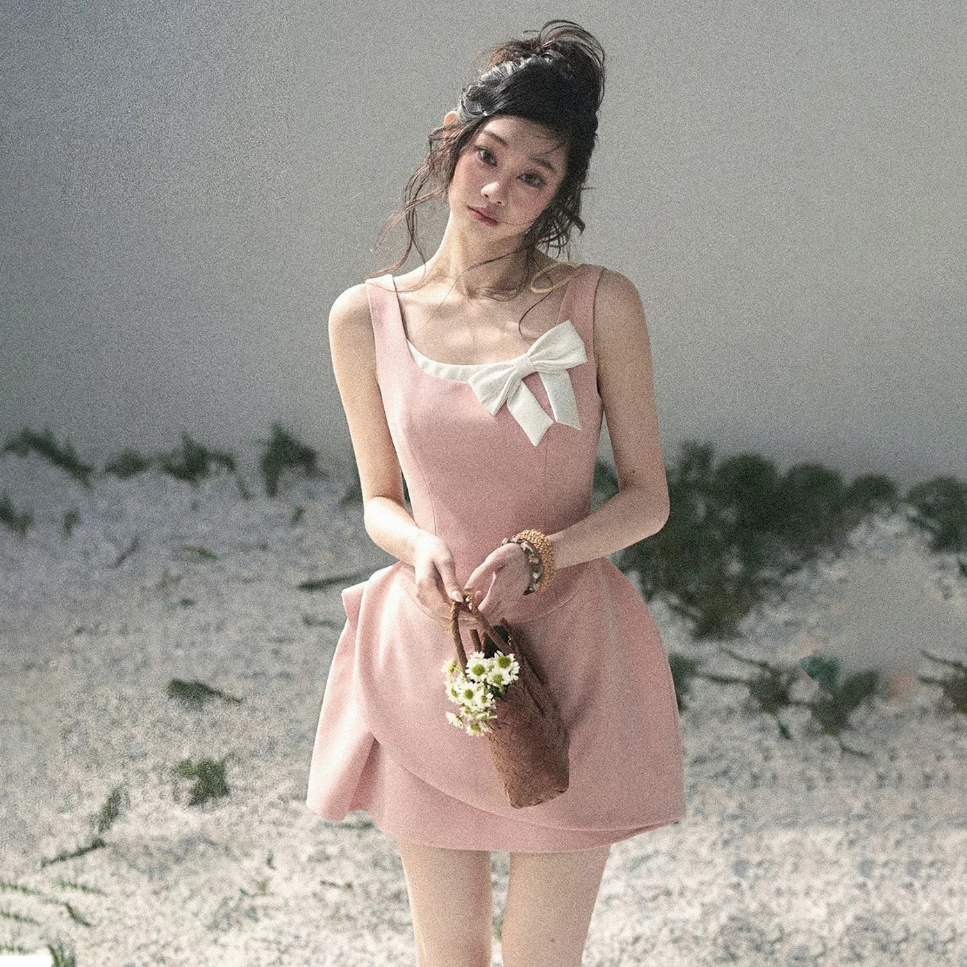 Square Neck Bow Spaghetti Strap Dress - image 8