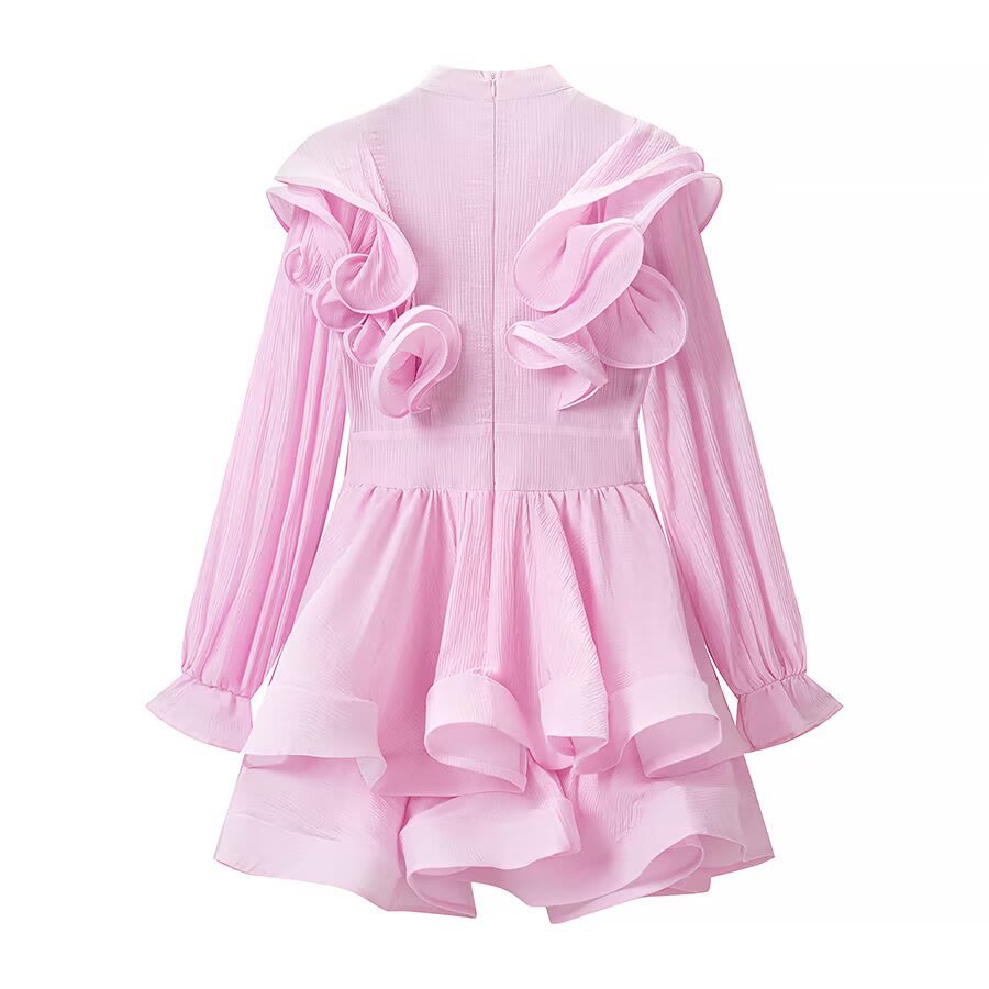 Sweet Ruffle Lace-Up Dress - image 2