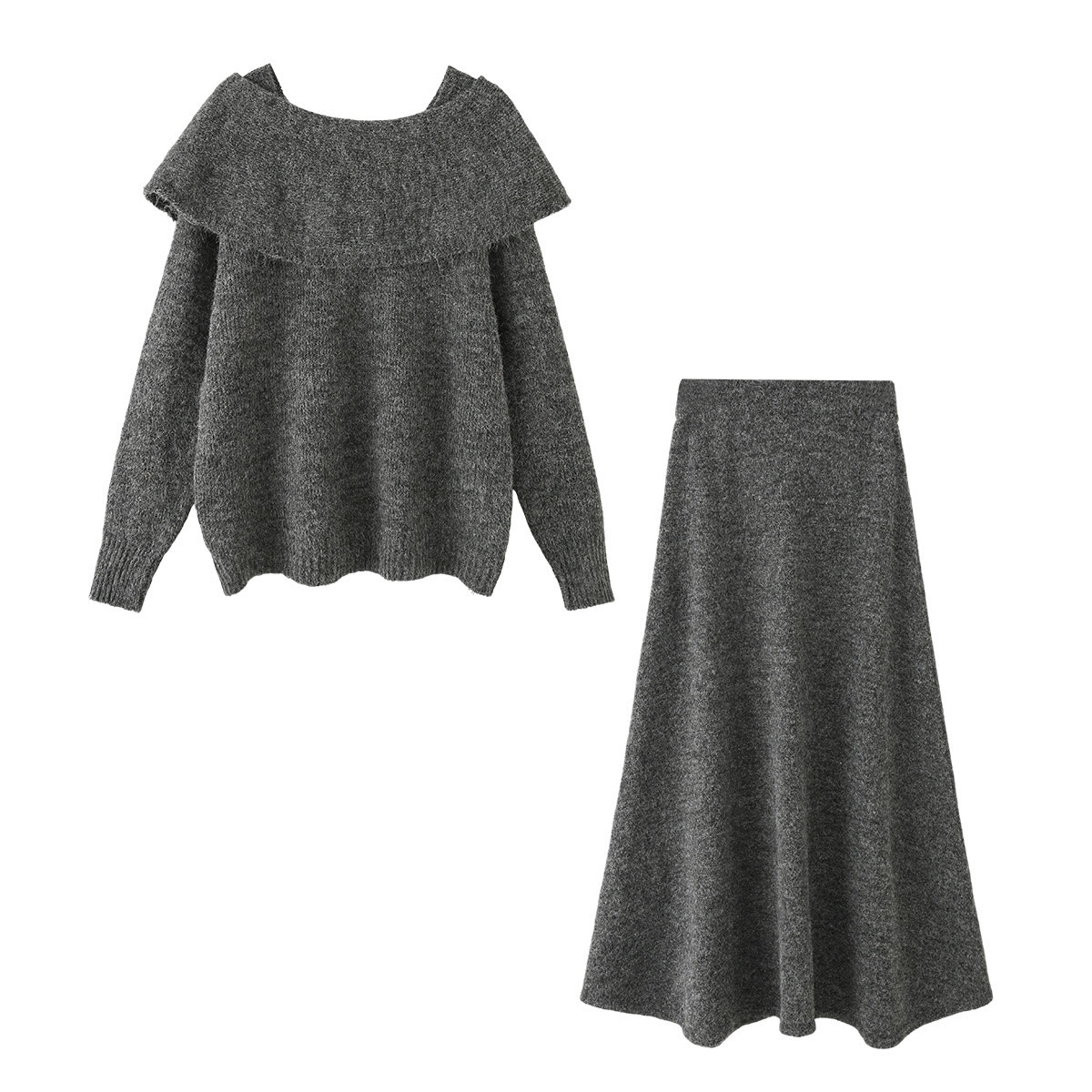 Bow Knit Top and Skirt Two Pieces Set - image 3