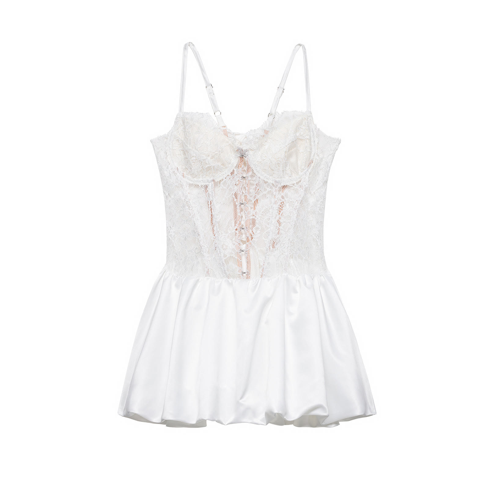 Chic Waist Cinched Lace Boned Dress - image 2