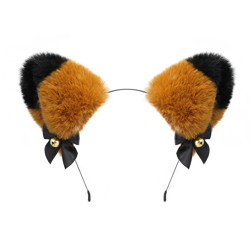 Halloween Furry Bow Animal Ears Headband and Tail - Camel & Black Headband - One Size - image 12