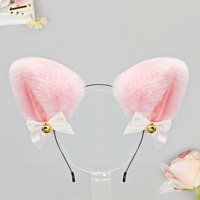Halloween Furry Bow Animal Ears Headband and Tail - Pink Headband - One Size - image 14