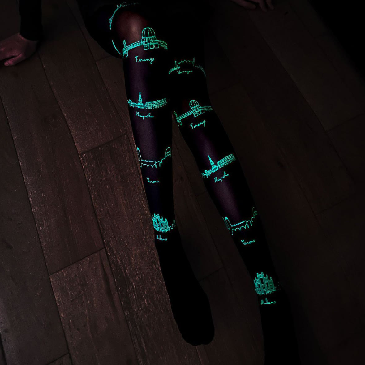 Halloween Glow-in-the-Dark Bone Tights - Glow-in-the-Dark City - One Size - image 9