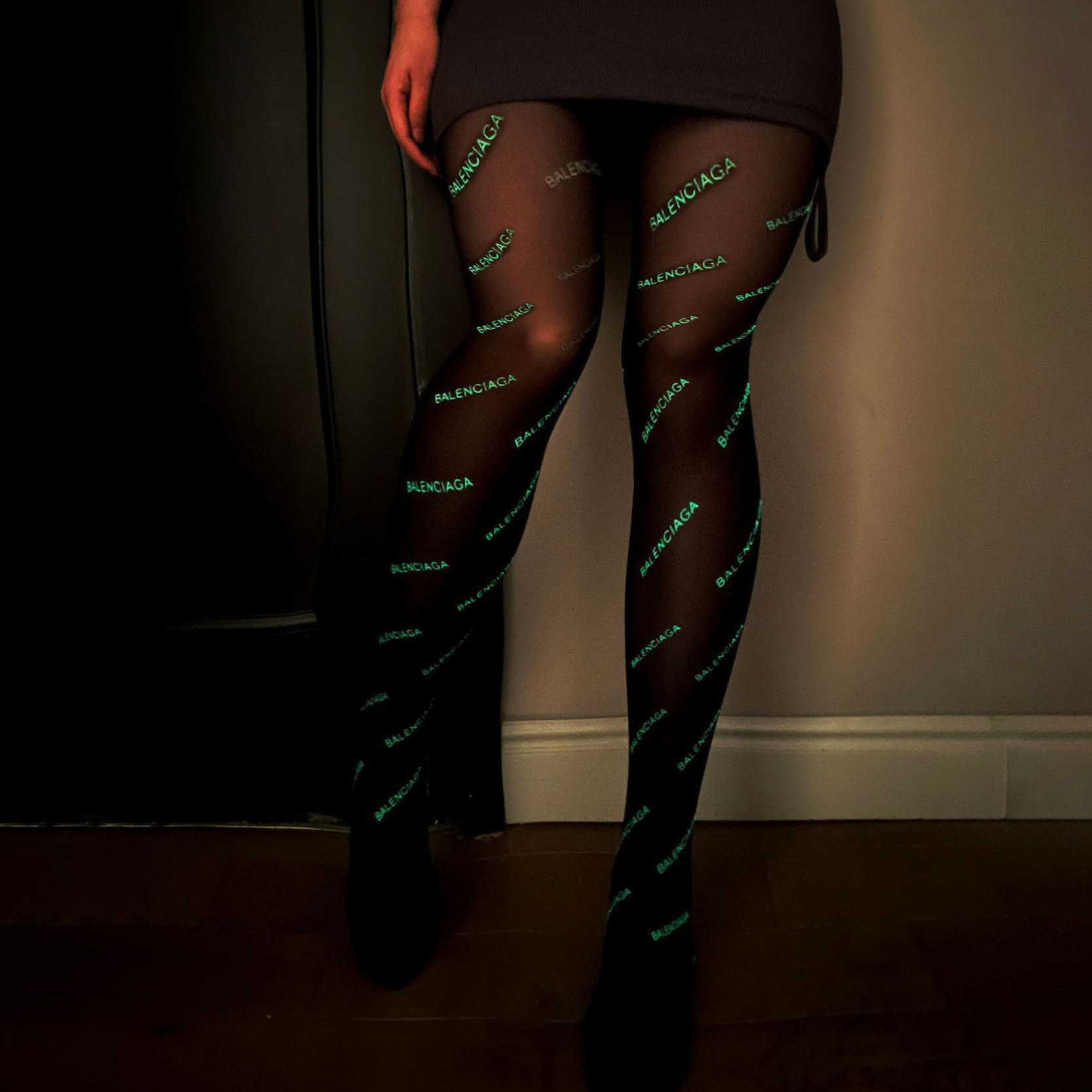 Halloween Glow-in-the-Dark Bone Tights - Glow-in-the-Dark Letter B - One Size - image 12