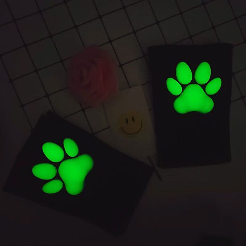 3D Cat Paw Pad Thigh High Socks - Black Socks - 3D Neon Green Paw Pad - Thigh High Socks - image 2