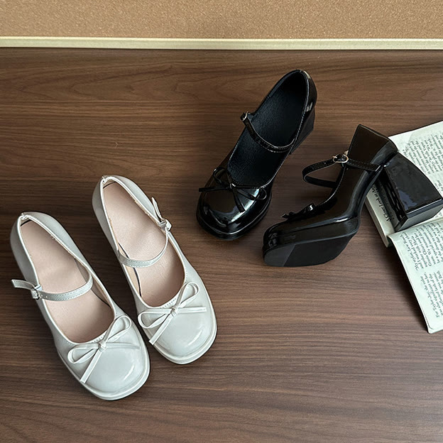 Chic Bow Square Toe Mary Jane Shoes - image 2