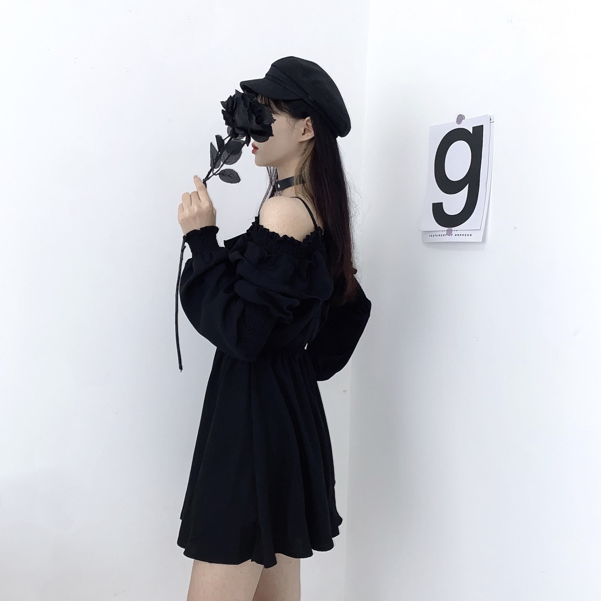 Chic Dark Gothic Cami Dress - image 4
