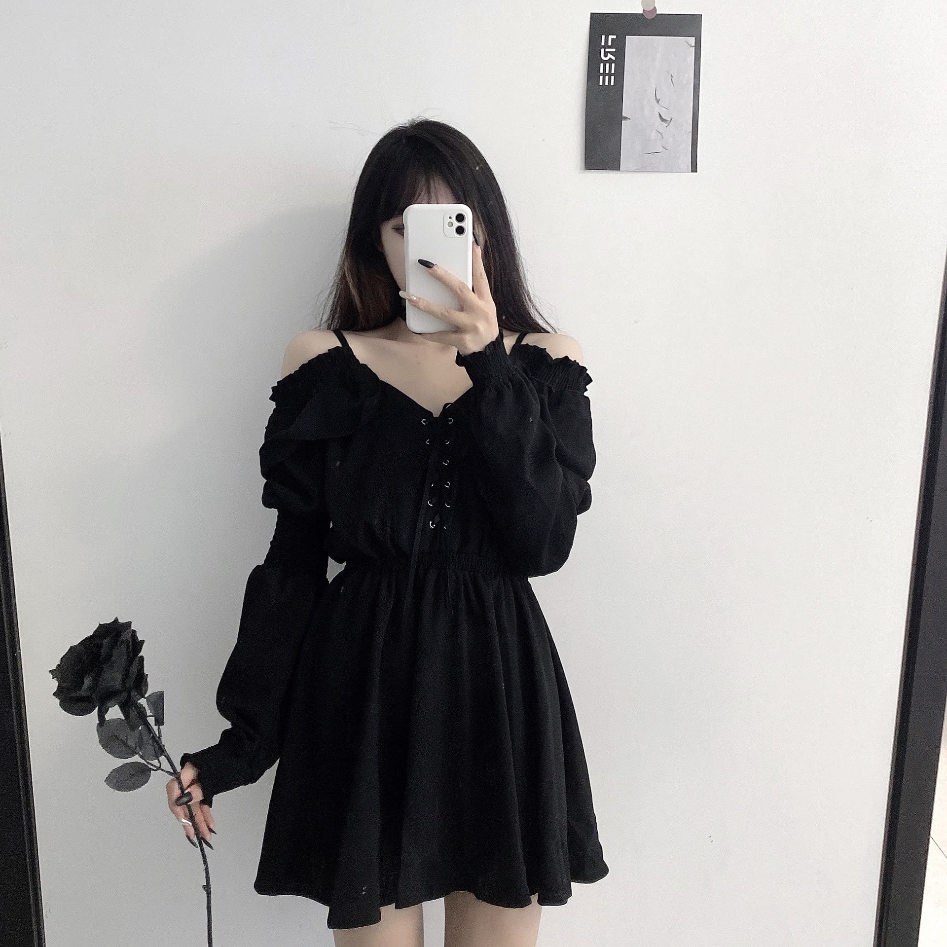 Chic Dark Gothic Cami Dress - image 6