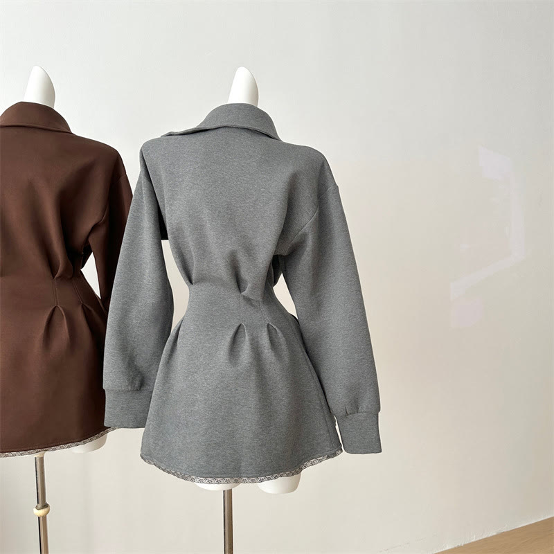 One Shoulder Long Sleeve Hoodie Dress - image 7
