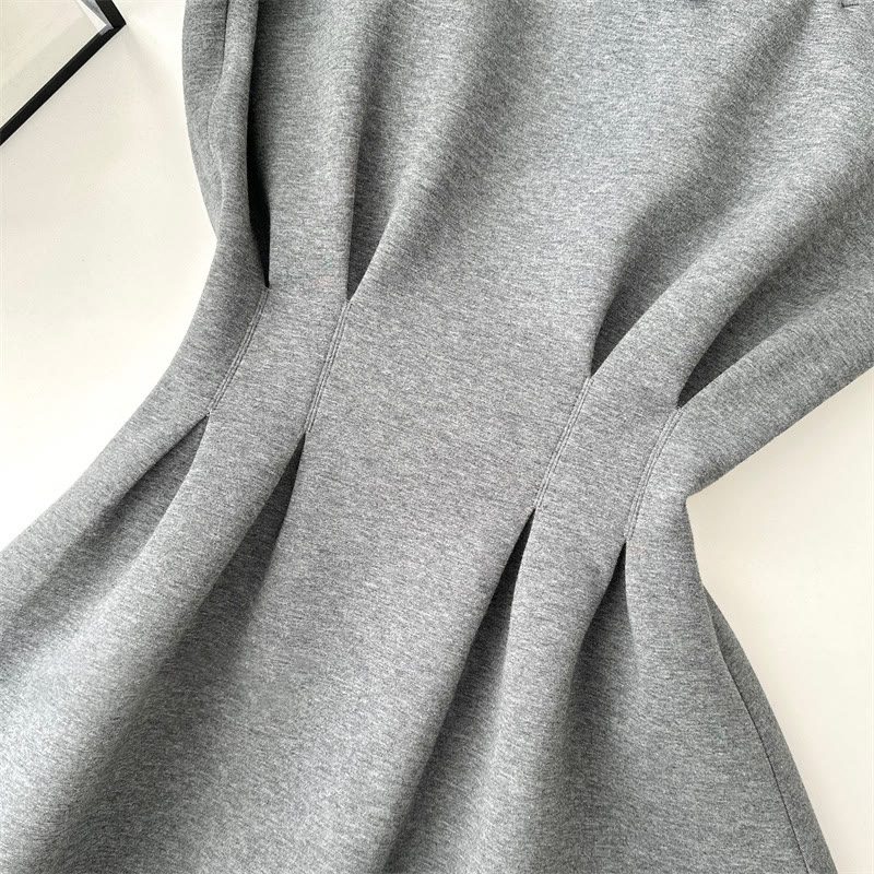 One Shoulder Long Sleeve Hoodie Dress - image 6