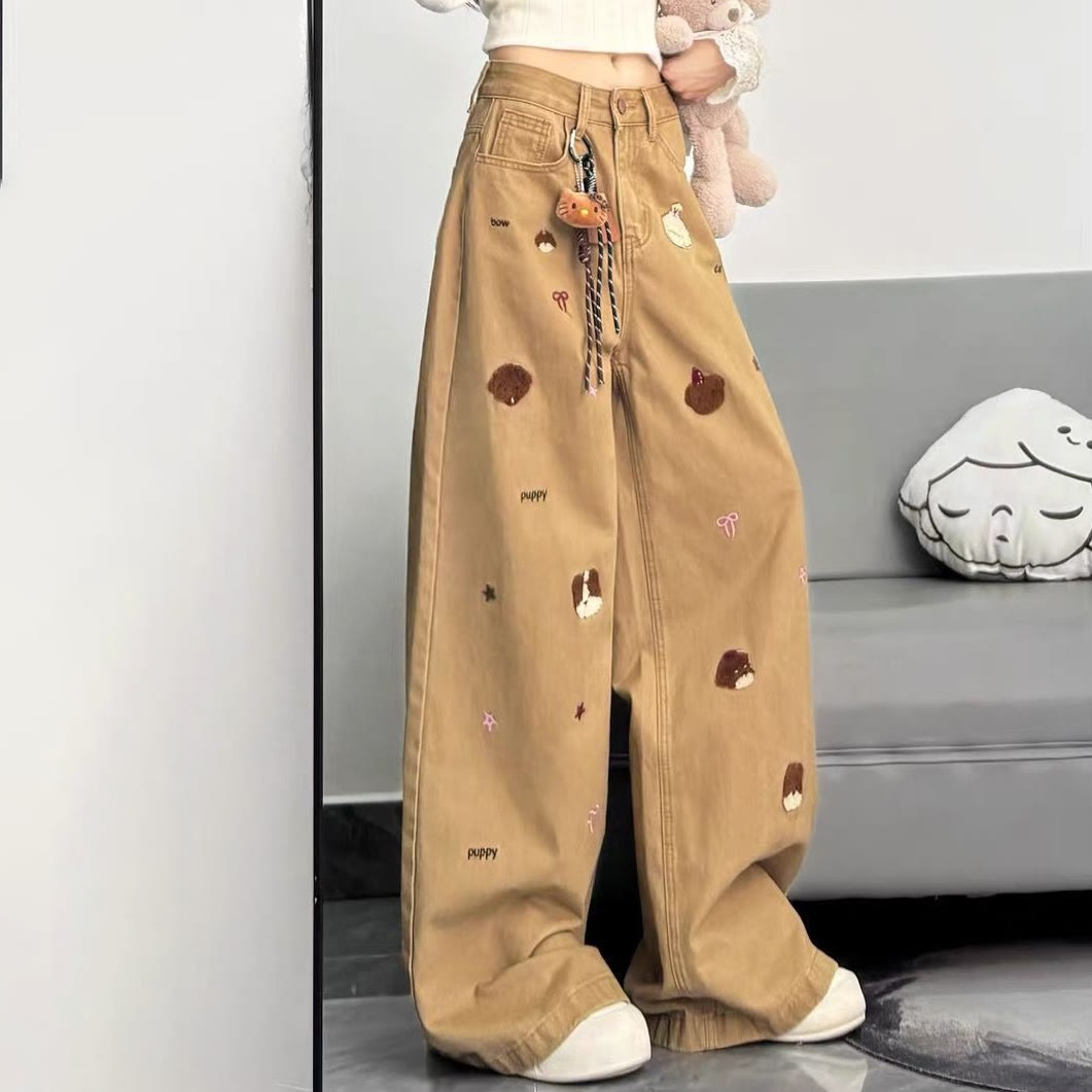Chic Bear Embroidered Wide Leg Jeans - image 2
