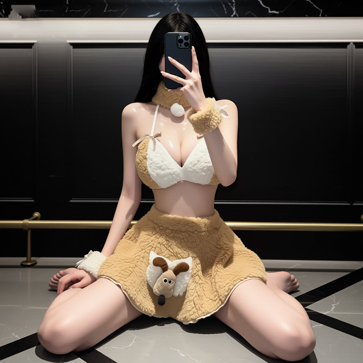 Plush Bunny Costume Lingerie - image 1