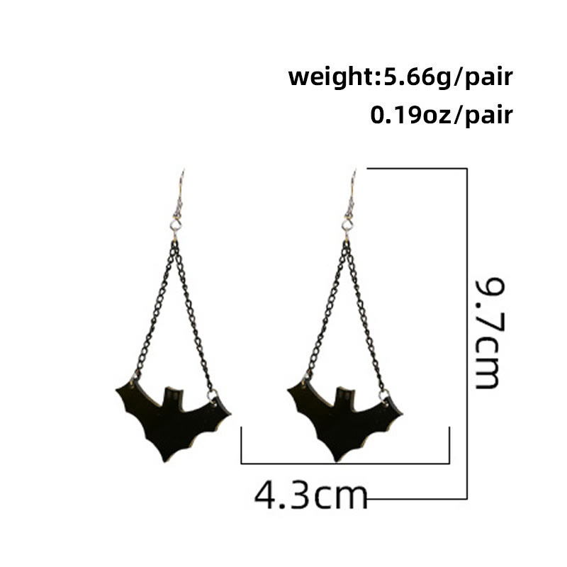 Chic Halloween Earrings - Bat Chain - One Size - image 5