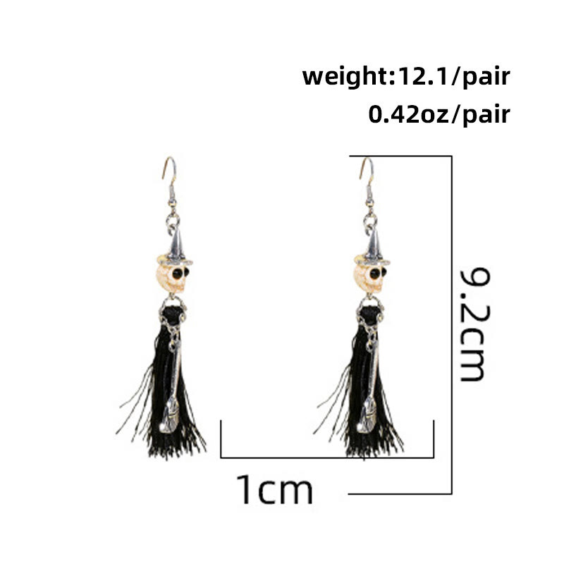 Chic Halloween Earrings - Skull Witch - One Size - image 19