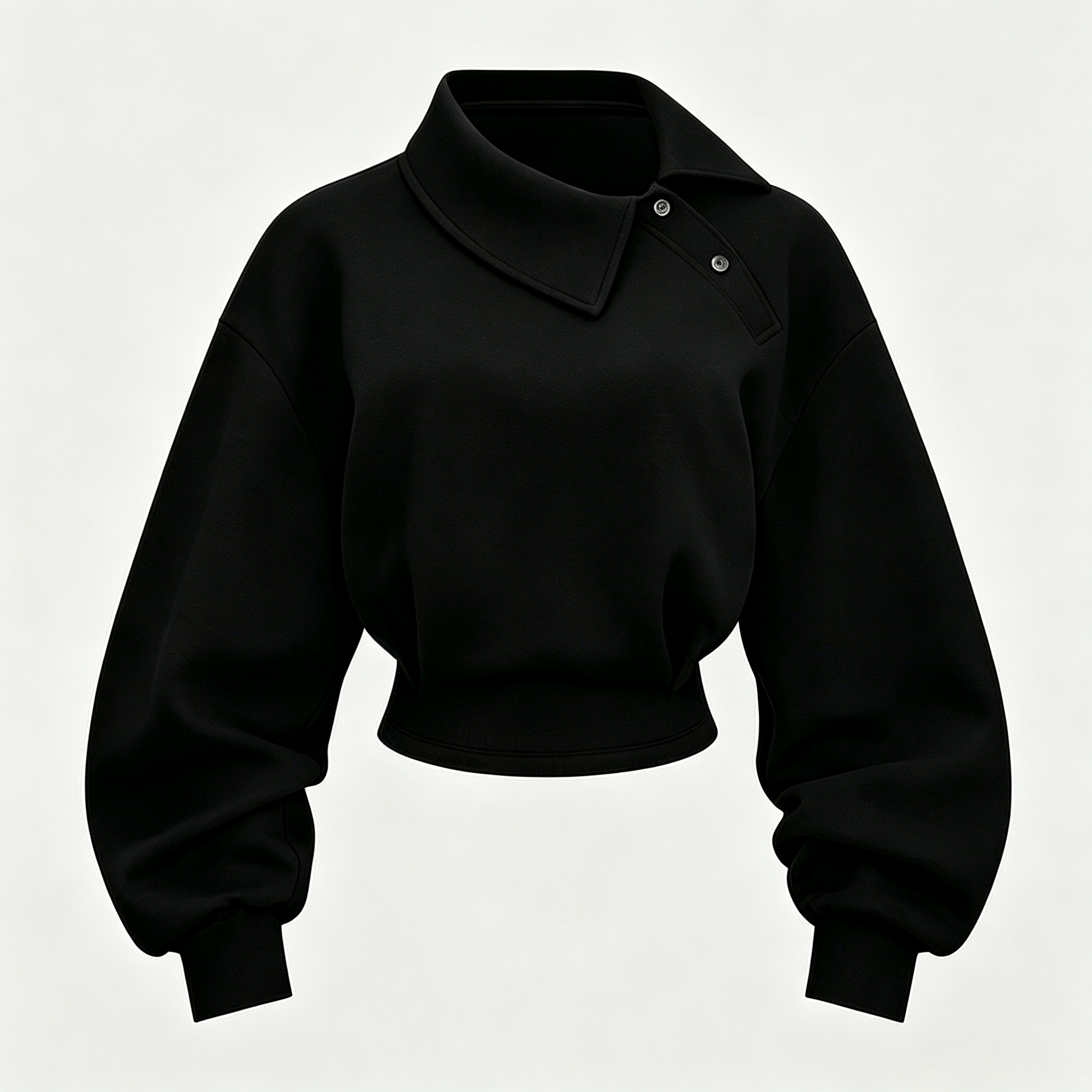Lapel Asymmetric Waist-Cinched Top - Black - 2XL - image 6