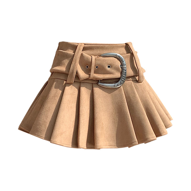 Vintage Suede Belted Skirt - image 3