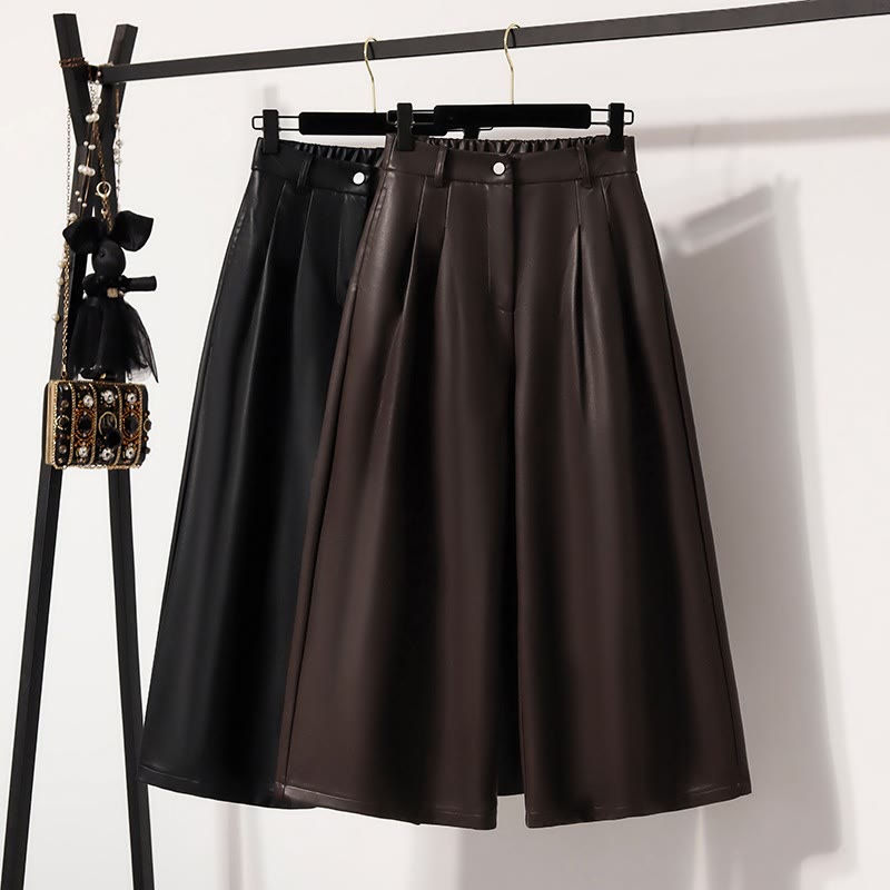 Plus Size Faux Leather Capri Pants - image 2