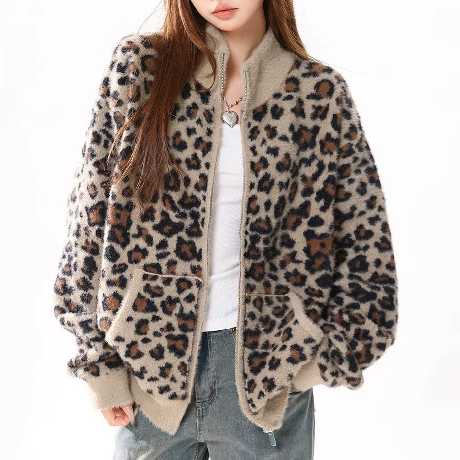 Vintage Leopard Print Cardigan Jacket - Leopard - 2XL - image 2