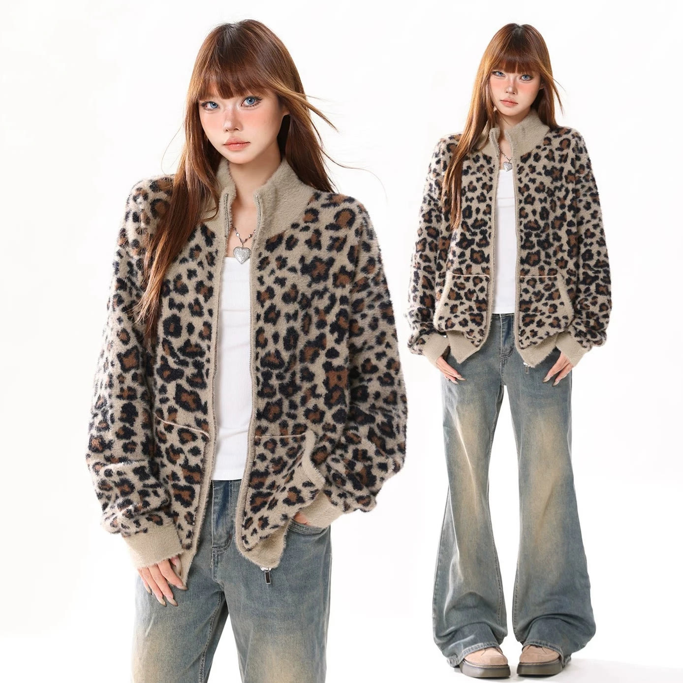 Vintage Leopard Print Cardigan Jacket - image 1
