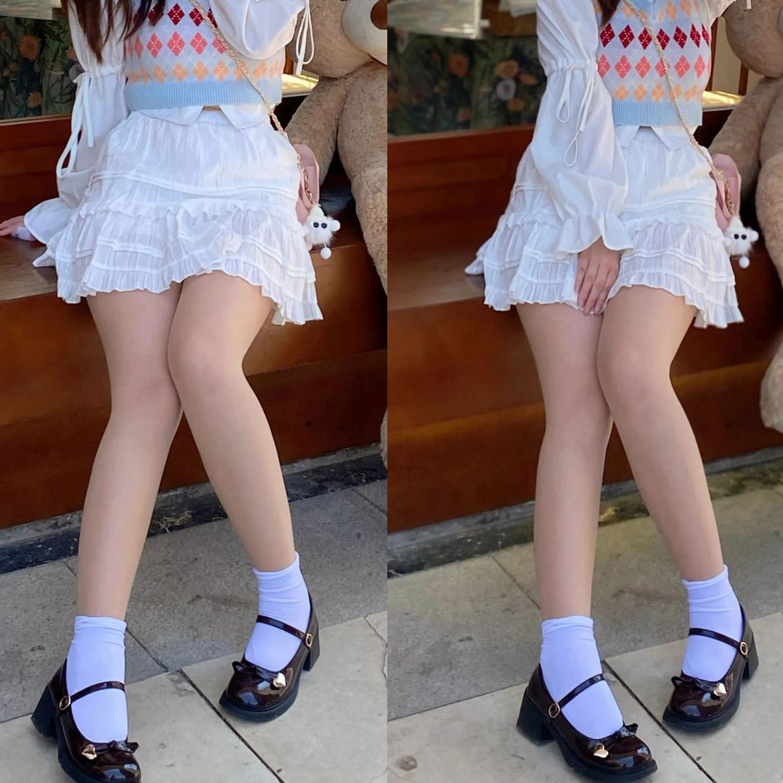 Chic Heart Strap Mary Jane Mid-Heel Shoes - image 2