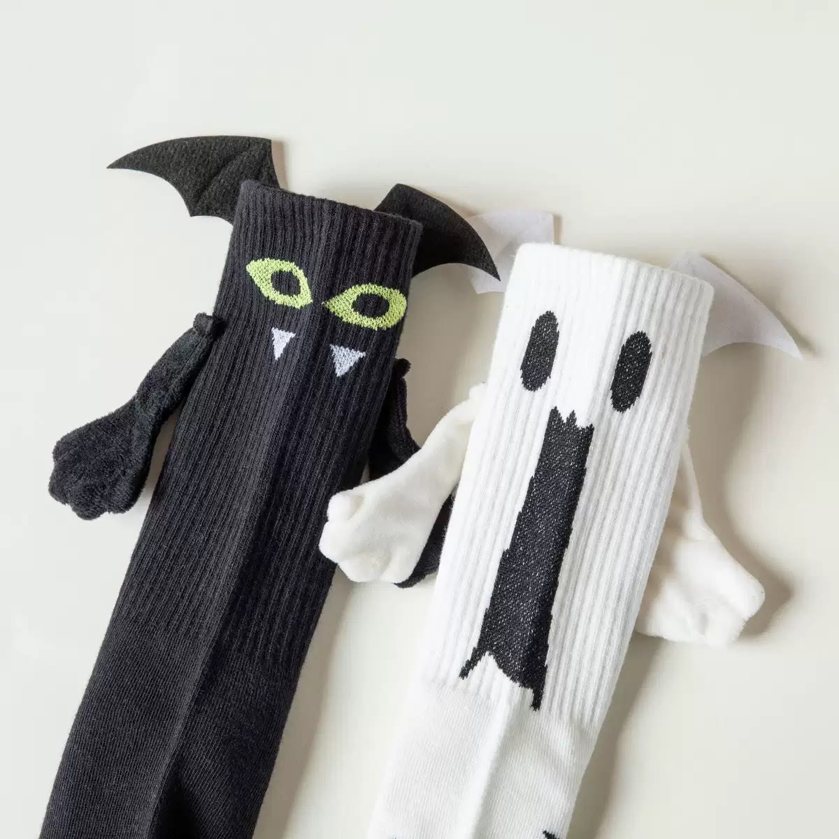 Halloween Funny Crew Socks - White Ghost - One Size - image 2